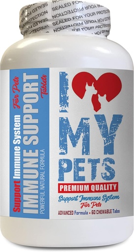 [BRSWGGIROV5GOCT5] I LOVE MY PETS LLC Immune Dog Treats - PET Immune Support - Dogs and Cats - Booster - Healthy - Milk Thistle for Dogs - 60 Treats (1 Bottle)