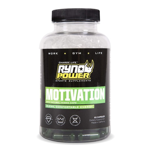 [BRSWIZAFOV7WYHQ7] Ryno Power Motivation Pre-Workout Focus Energy Supplement Capsules (30 Servings)
