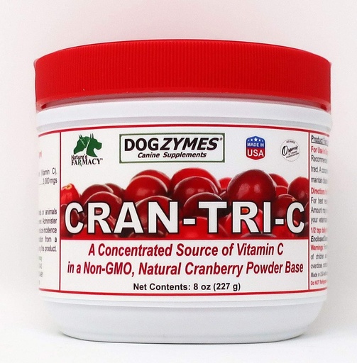 [BRSWIFL5CV4R42YV] Dogzymes Cran Tri C kuseteede tugi, C-vitamiini segu, 1418 mg teepluusi kohta (8 Ounce)