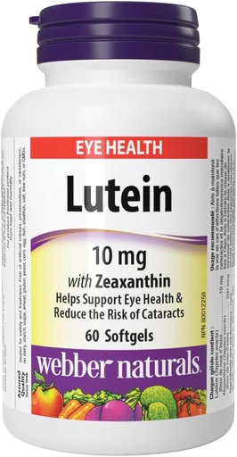 [BRSWI2QRPMBAGDYV] Webber Naturals Lutein with Zeaxanthin Softgel, 10mg 60 Count