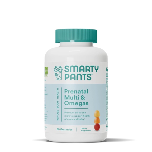 [BRSWKHD3OAMQ2GDI] SmartyPants Prenatal Vitamins for Women, Multivitamin Gummies: Omega 3 Fish Oil (EPA/DHA), Biotin, Methylfolate, Vitamin D3, C, Vitamin B12, B6, A, K & Zinc, Inositol, 80 Count (20 Day Supply)