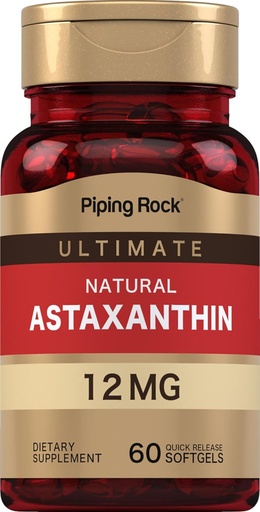[BRSW2CAOAUDRQGTO] Piping Rock Astaxanthin 12 mg → 60 Softgel Capsules → 摘录 补充 → Gluten Free, 非 GMO