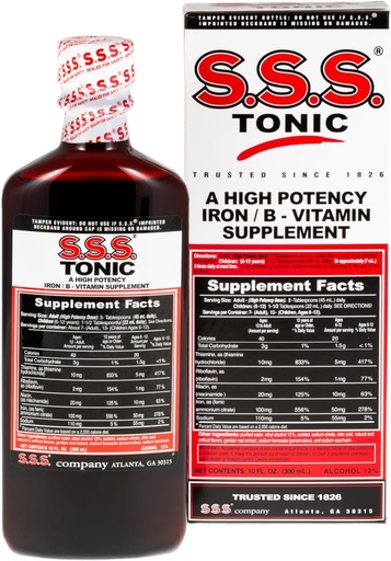 [BRSWYFI7CMCQE3LD] S.S.S. Tonic, Iron and Vitamin B Supplement, High Potency Vitamins, Bottle,10 Fl Oz (Pack of 1)