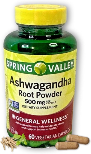 [BRSROCYBAQPAG3LJ] Ashwagandha- 500mg Root прах, 60 капсули (пакет от 1)
