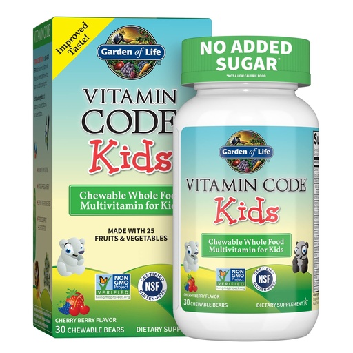 [BRSWIYI5CZ7B4E3E] Garden of Life Vitamin Code Kids Multivitamin with Probiotics for Immune Health - Multivitamin with Organic Fruits and Vegetables, Non-GMO, Gluten-Free, 30 Chewable Bears