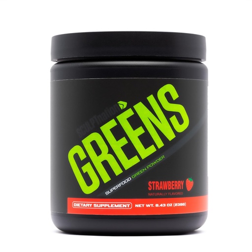 [BRSROEI6CIHQMHYV] Sculpt Nation by V Shred Greens Strawberry - Premium Greens Powder & Superfood Blend with Collagen to Support Skin, Digestion, and Energy - 30-Day Supply