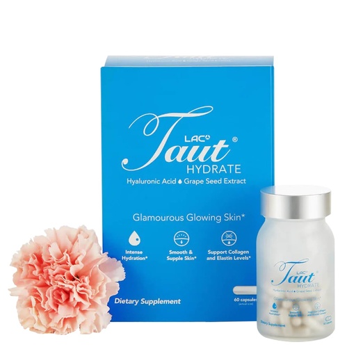 [BRSW2BIKDEFGCCLL] Taut Hydrate Hyaluronic Acid Supplement – 120mg Vegan Capsules with Grape Seed Extract - Deep Skin Hydration, Smooth Wrinkles & Glow Support - Collagen & Anti-Aging Supplement for Women & Men– 60 Caps