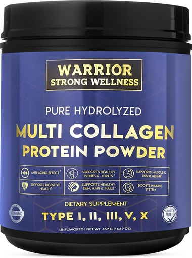 [BRSWGFQPCIFRYYLJ] Pure Hydrolyzed Multi Collagen Protein Powder, Collagen Powder, Boost Energy, for Aging Skin Elasticity, Hair & Nails Growth Support, Joint Health (Unflavored)
