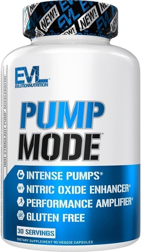 [BRSRAFDROEIGAYL2] Evlution Nutrition PumpMode - Nitric Oxide supplement - Non Stimulant supplement with Arginine Betaine and Pine Bark for Maximum Pumps and Performance - Gluten Free Pre Workout supplement