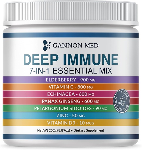 [BRSRMELQCAHR4FL4] Ultimate Defense Immunitet Witaminy dla dorosłych i dzieci - Kapsułki immunologiczne z Elderberry, Witamina C, Echinacea, Czosnek, Panax Ginseng i Cynk - 120 Czapki (8.8 Oz Proszek)