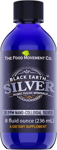 [BRSWYFINOIHG2EL5] The Food Movement Black Earth Silver with Humic Fulvic Acids, Trace Minerals for Immune Support, Detox, Gut Health – 8 fl oz Liquid Drops Supplement