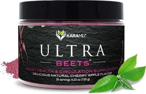 [BRSWGHYNCRYRQD32] KaraMD UltraBeets (UltraBeets UltraBeets) 124; Skanūs Burokėlių supermaisto milteliai (124; Natūralus Vegan Friendly, Non- GMO & Gluten Free Nitric Oxide Booster Addition (Priedas 124; Palaiko cirkuliaciją ir energetiką (30 koncentruotų paslaugų)