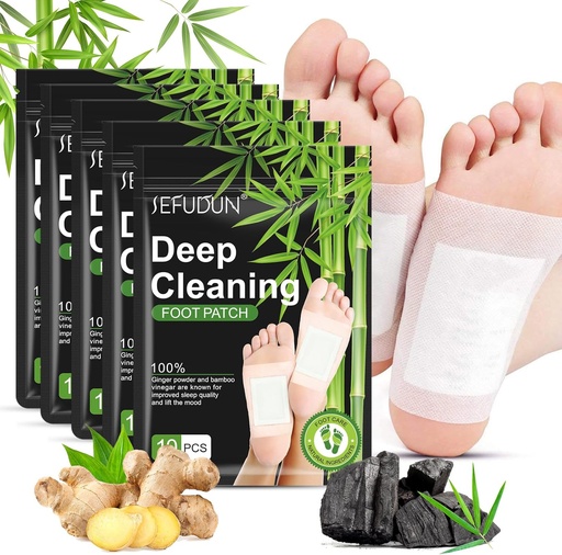 [BRSW2AI6PN4BYFDA] Tudiqe 50PCS Foot Pads, Pure Natural Bamboo Vinegar Ginger Powder Foot Pad for Foot Care, Ginger Foot Pads for Better Sleep, Deep Cleansing Foot Patches