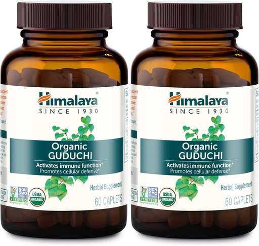 [BRSWIYYPOMNWI23G] Himalaya Organic Guduchi för Active Immune Support och Cellular Defense, 700 mg, 60 Caplets, 2 Month Supply, 2 Pack