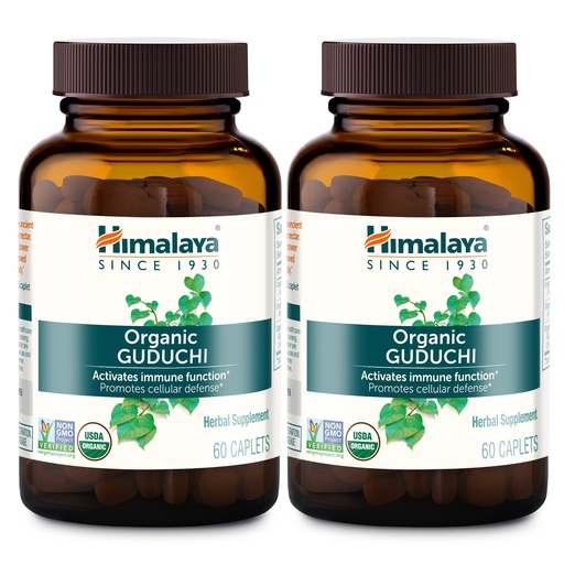 [BRSWIYYPOMNWI23G] Himalaya Organic Guduchi for Active Immune Support and Cellular Defense, 700 mg, 60 Caplets, 2 Month Supply, 2 Pack