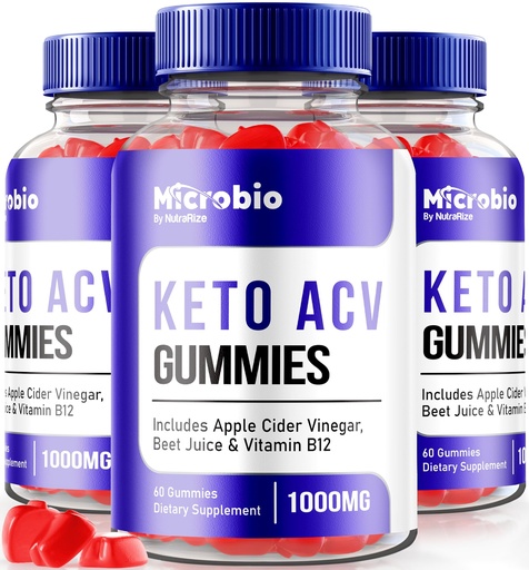 [BRSRAFL5BMNRYYDJ] NutraRize (Pack of 3 MicroBio Keto ACV Gummies, Official Keto + ACV Supplement, All Natural Micro Bio, Apple Cider Vinegar Reviews (180 Gummies)
