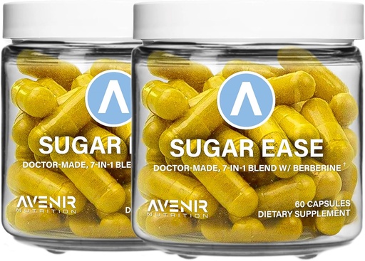 [BRSROHQQCJ5B4HTX] Avenir Nutrition Sugar Ease - Premium Berberine Supplement, Apple Cider Vinegar, Cinnamon - Organic Nutrients Cinnamon Capsules, 120 Capsules