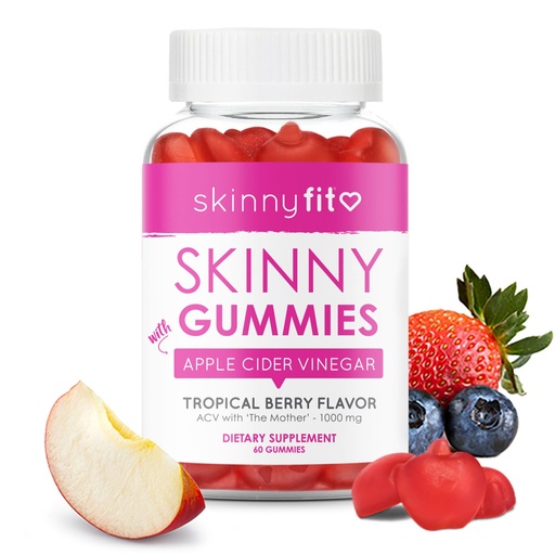 [BRSW2GICOQMRMFY6] SkinnyFit Skinny Gummies Apple Cider Vinegar Gummies w/ The Mother, Healthy Weight, Immune Support, Vitamin B9, B12, Beetroot, Pomegranate, Vegan-Friendly, 60 Count