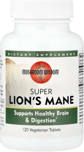 [BRSWIZL6OEFWCAI5] Mushroom Wisdom Super Lion's Mane - 120 Vegetable Tablets