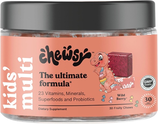 [BRSRO235CR5BMFLZ] Дъвчене Детски Мултивитамини, Delicious Candy-Style Daily Витамин Chews + Probiotics + Superfoods, Wild Berry Ароматни Плодови Чевлачки, Индивидуално опаковани, Лесно да се насладите, 30-дневна доставка
