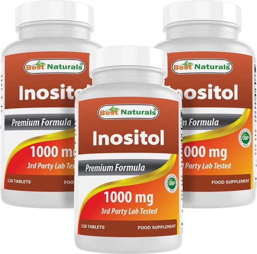 [BRSW2AYLO4FGEFDJ] Best Naturals Inositol 1000 mg 120 Tablets (120 Count (Pack of 1)) (120 Count (Packf of 3))