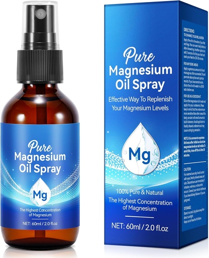 [BRSRAZIZDIIWCCDV] Pure Magnesium Oil Spray, 100% Natural Magnesium Spray, 60ml Biologische Topical Magnesium Spray