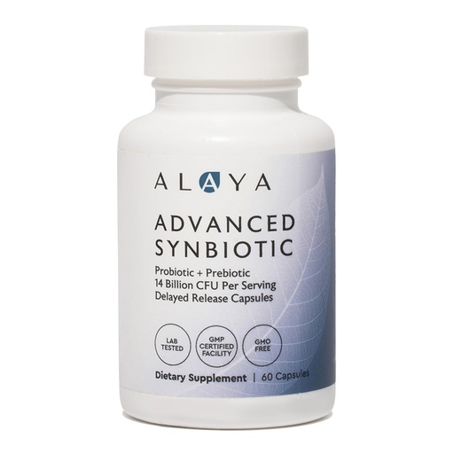 [BRSWGGIYBUPA4HQU] Alaya Naturals Advanced Synbiotic - Probiotic + Prebiotic - 14 Billion CFU Delayed Release Probiotic Supplement with Prebiotics from Sunfiber®, and L-glutamine for Gut Lining Integrity - 60 Capsules
