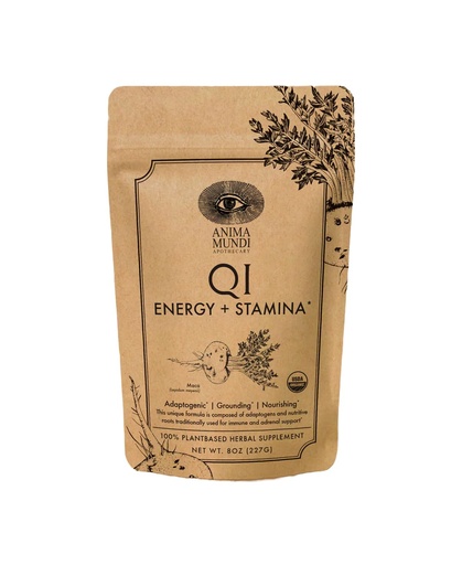 [BRSWKHQ6BIFBK23G] Anima Mundi Apothecary Qi Energy & Protein Superfood Powder - Adaptogenic Adrenal Support Supplement with Ashwagandha & Slippery Elm - Mood & Energy Support Supplement & Protein Powder (8oz / 227g)