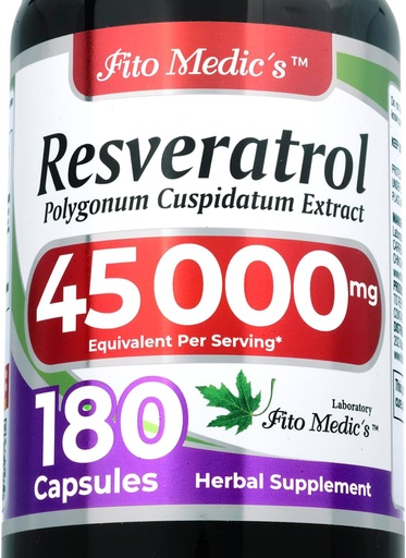 [BRSROAABBVYRAFDF] FITO MEDIC'S Lab | Resveratrol | Resveratrol Supplements | Resveratrol Capsules 450 mg 100:1 per 3-Capsule Serving | 180 Caps