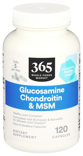 [BRSWGZQBOYJRYF3X] 365 by Whole Foods Market, Glucosamine Chondroitin and MMS, 120 Capsules