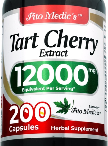 [BRSROAQZOQFWGDTA] FITO MEDIC'S Lab | Tart Cherry Capsules |200 Capsules |12000 mg | Tart Cherry Extract | Cherry Extract | Concentrate Extract |Ultra high Absorption.