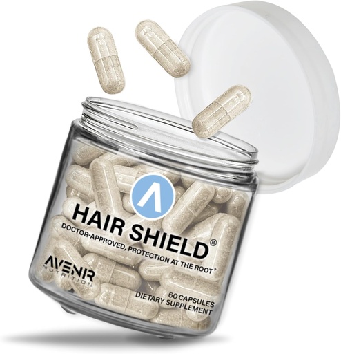 [BRSROGD4CF5QYCD5] Hair Shield | Hair Skin and Nails Vitamins for Hair Growth and Stronger Nails, Biotin Vitamins with Calcium & Zinc for Women and Men, 60 Capsules