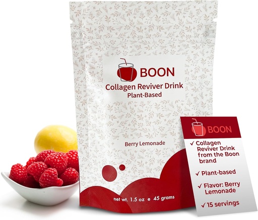 [BRSRAED2CB6R6GT3] Boon Collagen Reviver Drink – Plant-Based Collagen Booster Supplement for Beautiful & Radiant Skin – Organic, Vegan Collagen Powder – Berry Lemonade Flavor, 15 Servings