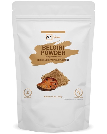 [BRSRO2YEBMIQAGT3] 100% Natural Belgiri | 227 GMS / 0.5 LBS | Aegle Marmelos | Bael powder | Wood Apple Powder for Health Care and Beauty