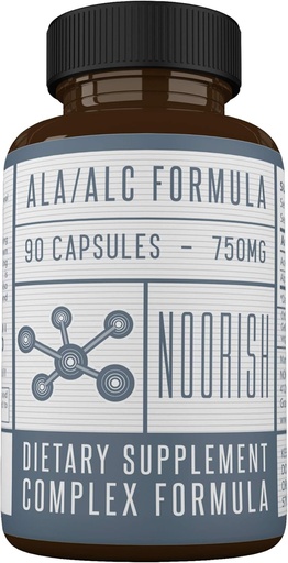 [BRSWKGYMOMFWYHT2] Acetyl L-Carnitine with Alpha Lipoic Acid - ALA ALC ALCAR - Alpha Lipoic Acid with Acetyl L-Carnitine - 525 mg ALCAR - 225 mg ALA - 90 Capsules