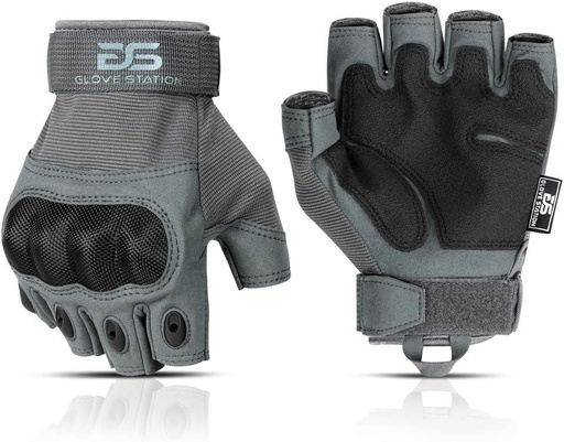 [BRSREBL4BB7WYADF] Glove Station- Fingerless Knuckle Tactical Gloves for Men - Motorcycle Gloves for Tactical Shooting, Airsoft, Hunting, Police Work and Hiking