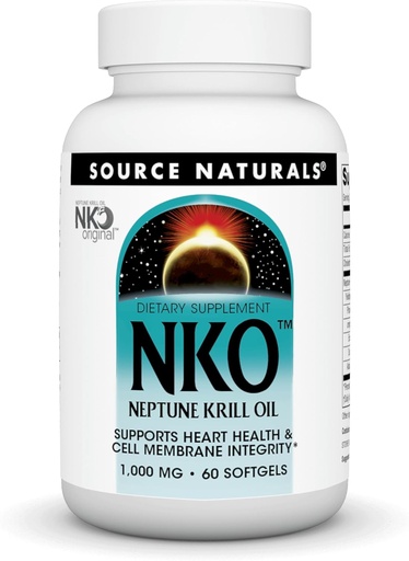 [BRSWIZAGAB7Q23LI] Source Naturals NKO Neptune Krill Oil, Supports Heart Health and Cell Membrane Integrity*, 1,000 mg - 60 SoftGels