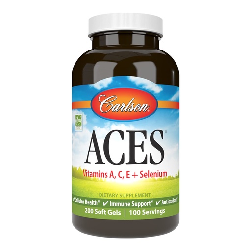 [BRSWECQ2BAFW22QU] Carlson - ACES, Vitamins A, C, E + Selenium, Cellular Health & Immune Support, Antioxidant, 200 Softgels