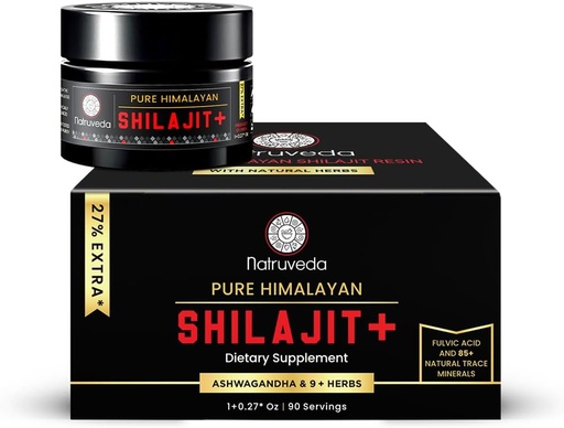 [BRSRAAYHCUJWA2T7] Himalayan Shilajit Resin for Men & Women - Organic Shilajit, Fulvic Acid & 85+ Natural Trace Minerals - Ayurvedic Dietary Tea Resin, 10 Natural Ingredients f - 90 Servings, 1.27oz