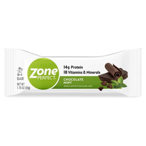 [BRSWIHA6OV7RACLM] ZonePerfect Protein Bars, 14g Protein, 18 Vitamins & Minerals, Nutritious Snack Bar, Chocolate Mint, 12 Bars