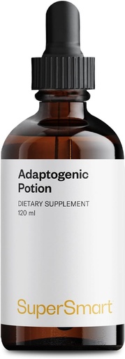 [BRSWYFT4OUBRQ3Y4] SUPERSMART - Adaptogenic Potion - 10 Herbs & Mushrooms (Astragalus, Holy Basil & Reishi, Kordoniyaps & Shiitake) - Adrenal Support & Immune System Booster / Qrupsuz 120 ml