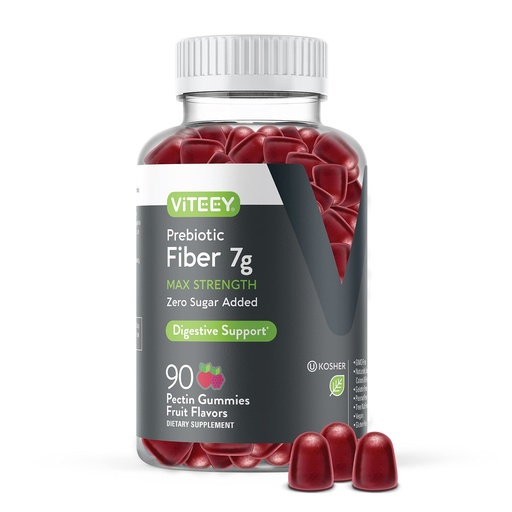 [BRSW2HADCIFBYDL3] Viteey Prebiotic Fiber Gummies for Adults, 7g - Gut Health & Digestive Soluble Fiber Supplement Gummies - Zero Sugar Added, Vegan, Gluten-Free - 90 Count
