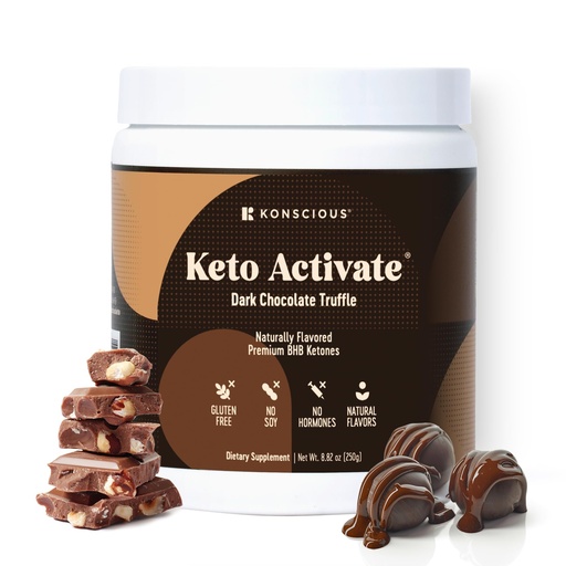 [BRSRA2Q5DIFWOFYZ] KETO ACTIVATE Dark Chocolate Truffle Exogenous Ketones Drink: Pure Keto Shake Powder with Chocolate Ketones | Jumpstart Ketosis & Boost Energy with Natural Ketones Supplements by Konscious Keto