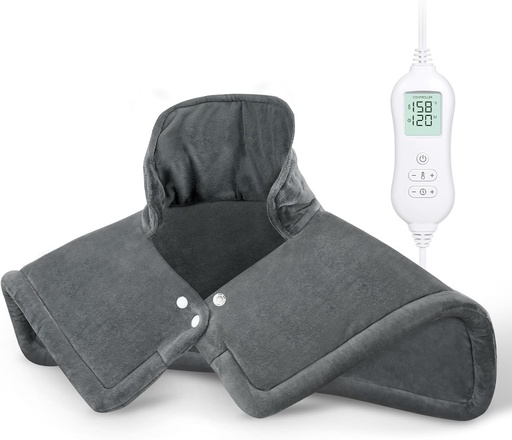 [BRSROFDYO4DQKCL7] NOWWISH Heating Pad for Neck and Shoulders Pain Relief, 2lb Weighted Electric Neck Heating Pad with 10 Heat Levels and Auto Shut Off, Large Heated Wrap, Birthday Gifts for Women Men, 17"x23", Grey