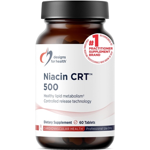 [BRSWIYDQOMFBEHQ3] Designs for Health Niacin 500mg - Niacin CRT Vitamin B3 (Nicotinic Acid), Controlled Slow Release Tablets to Help Minimize Flush - Non-GMO, Gluten Free Supplement (60 Tablets)