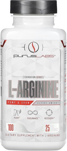 [BRSWGGL6DIMWOGT3] Purus Labbs L-Arginine Actal Armono Active ergy, Bombes, i Mucle Creixement CYF Nixric Oxide per a l'augment de flux de sang, 25 Servings, 100 Capulos