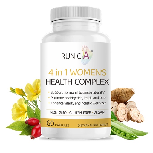[BRSRAZALB4PGKAYY] 4-in-1 Women’s Hormonal Balance Complex Supplement | Rosehip, Pueraria & Evening Primrose with Soy Isoflavones | Menstrual Cycle, Menopause, Energy Level & Healthy Skin Support