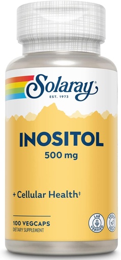 [BRSWIYQAO5YQIGTE] SOLARAY Inositol 500 mg Cápsulas Silenciosos Puede Ayuda Asistencia Cerebro Saludable, Cardiovascular, Función del Sistema Nervioso y Mood Silencioso No-GMO, Vegan  habit 100 VegCaps
