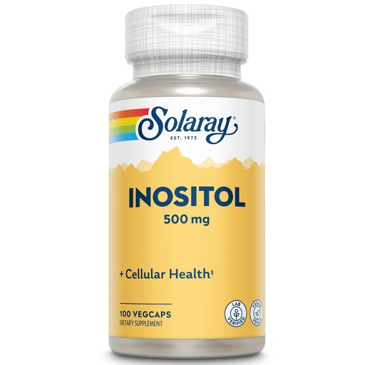 [BRSWIYQAO5YQIGTE] SOLARAY Inositol 500 mg Capsules | May Help Support Healthy Brain, Cardiovascular, Nervous System Function and Mood | Non-GMO, Vegan | 100 VegCaps
