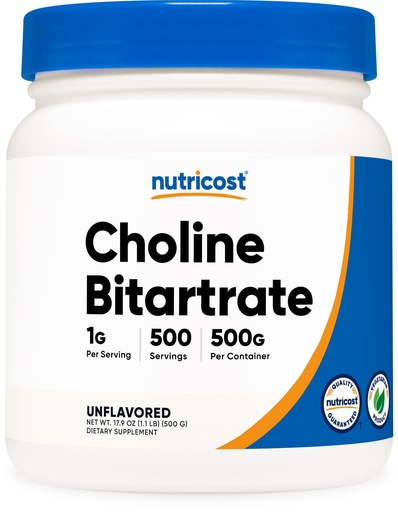 [BRSWKEY2AB7QYCQ7] Nutricost Pure Choline Bitartrate Powder 500 Grams